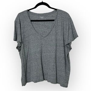 Madewell Heather Gray V-Neck Short Sleeve Tee